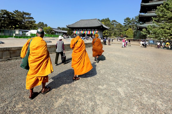 Nara Bonzes en robes safran Ipad